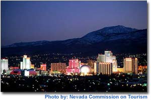 I shot a man in Reno, just to watch him die... the city skyline. Again, better at night. Can't see the smog. Incidentally, just about every casino in that shot my dad's worked at.